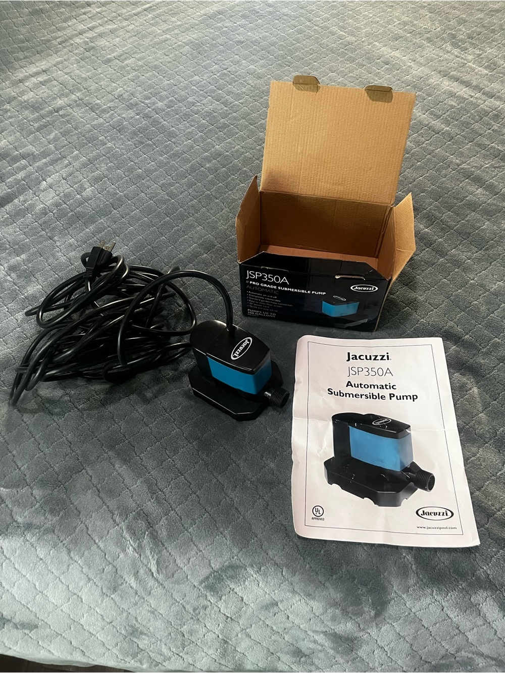 Jacuzzi JSP350A Pro Grade Automatic Submersible Pool Cover Pump 350 GPH 32ft Crd